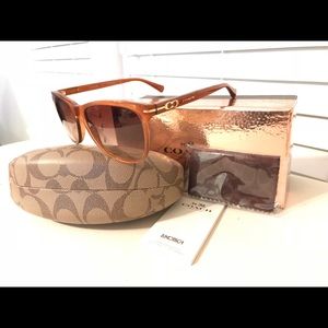 Coach “Blakey” Sunglasses in Milky Saddle color